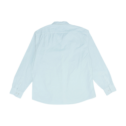 White Solid Long Sleeve Button Down