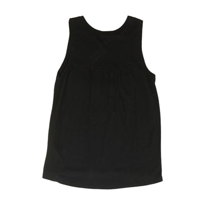 Black Solid Crewneck Tank