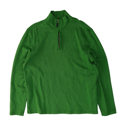 Green Solid 1/4 Zip Sweater