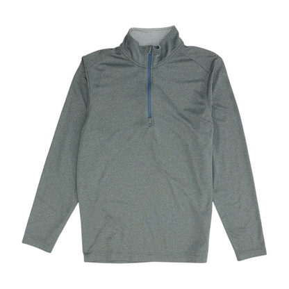 Gray Solid 1/4 Zip Pullover