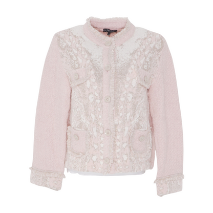 Pink Abstract Cardigan Sweater