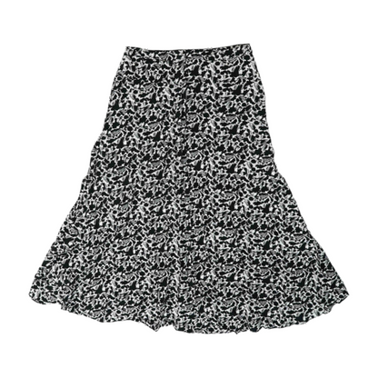 Black Print Midi Skirt