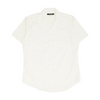 White Solid Short Sleeve Button Down