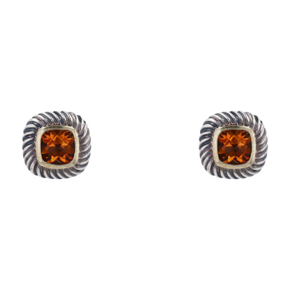 Sterling Silver Citrine Stud Earrings