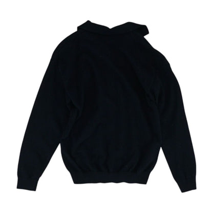 Navy Solid Long Sleeve Polo