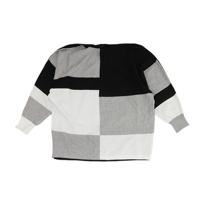 Black Color Block Pullover Sweater