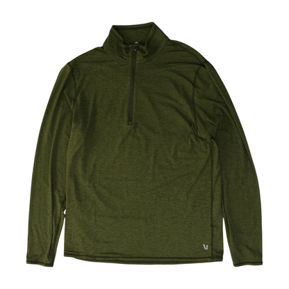 Green Solid 1/4 Zip Pullover