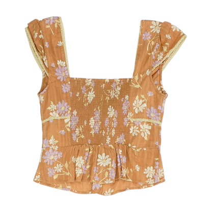 Brown Floral Blouse