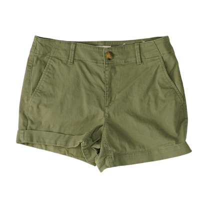 Green Solid Chino Shorts
