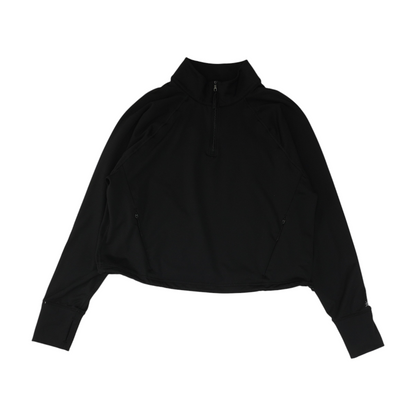 Black Solid 1/4 Zip Pullover