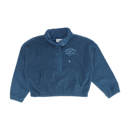 Blue Solid 1/4 Zip Pullover