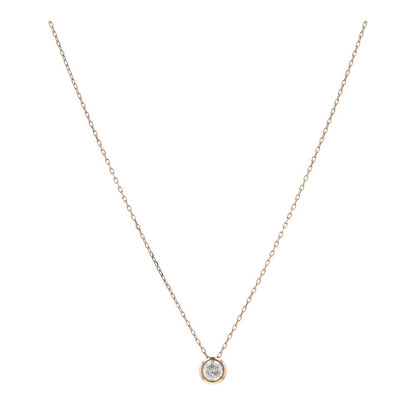 1/2 Ct 14K Rose Gold Bezel Set Solitaire Diamond Pendant Necklace