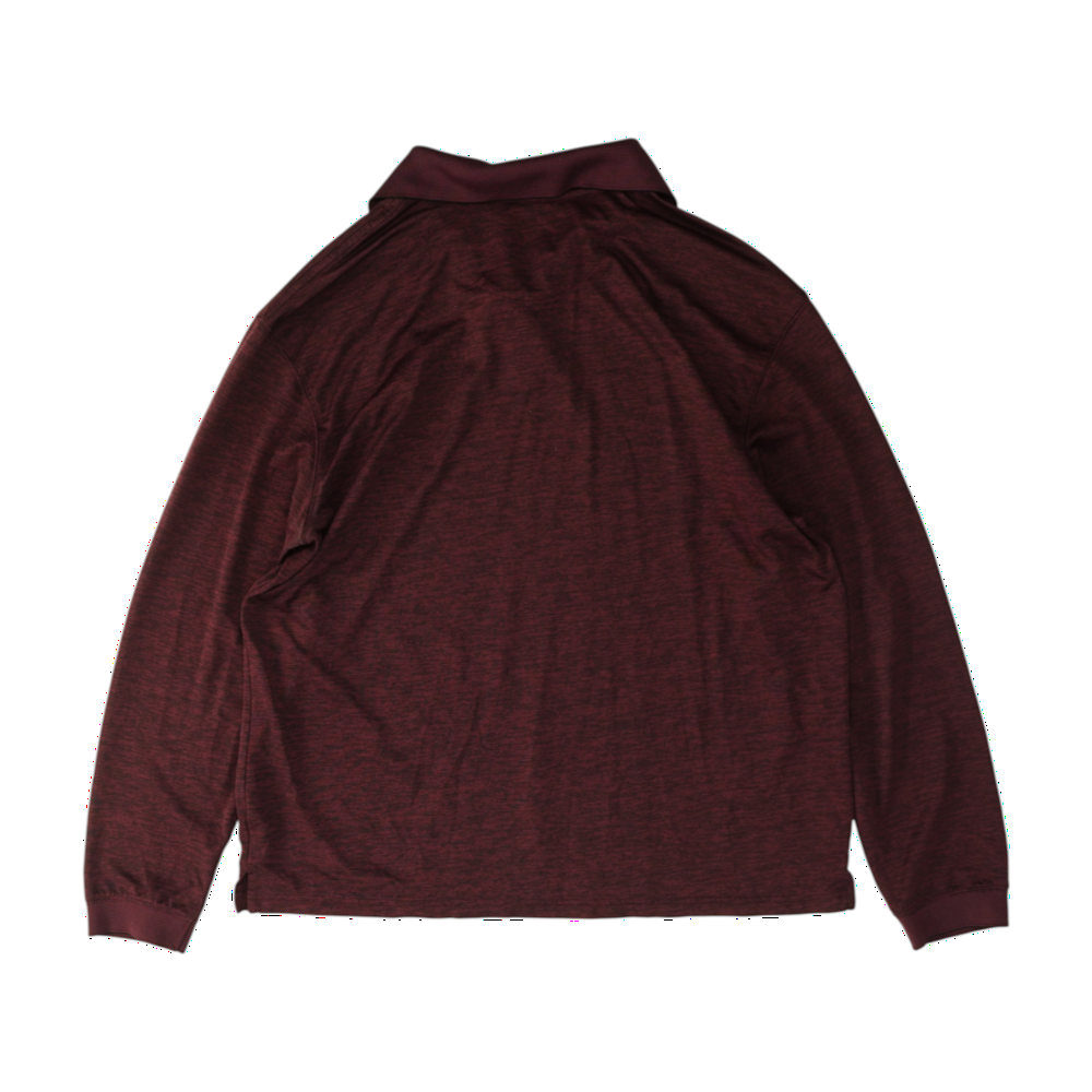 Haggar Maroon Solid Long Sleeve Polo – Image 2