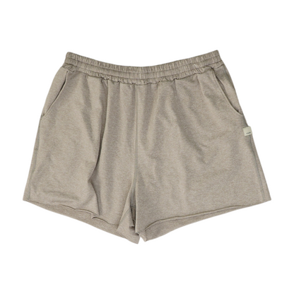 Beige Solid Active Shorts