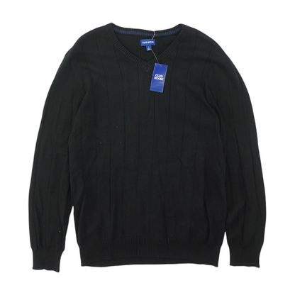 Black Solid Pullover Sweater
