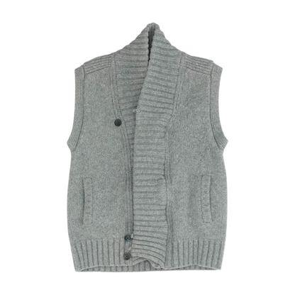 Gray Solid Vest Sweater