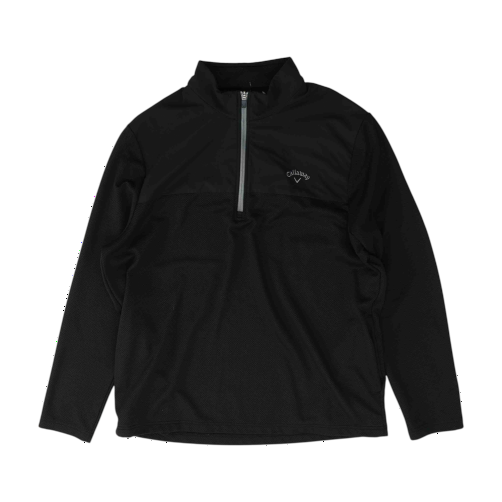 Black Solid 1/4 Zip Pullover