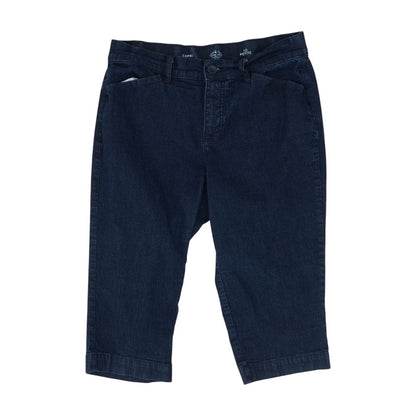 Blue Solid Capri Pants