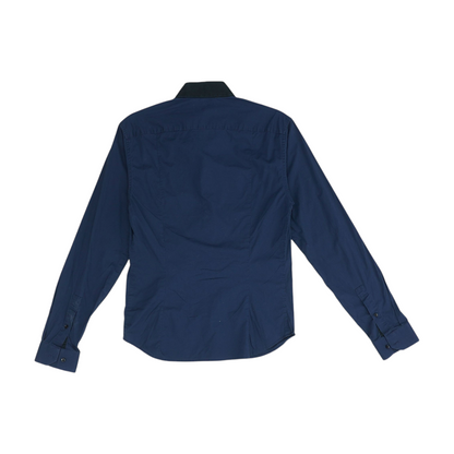 Navy Solid Long Sleeve Button Down
