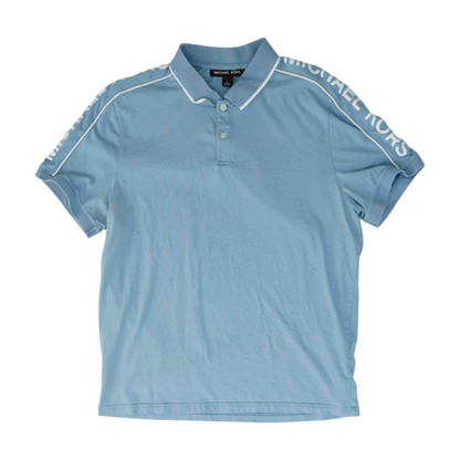 Blue Solid Short Sleeve Polo