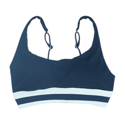 Black Striped Swim Top