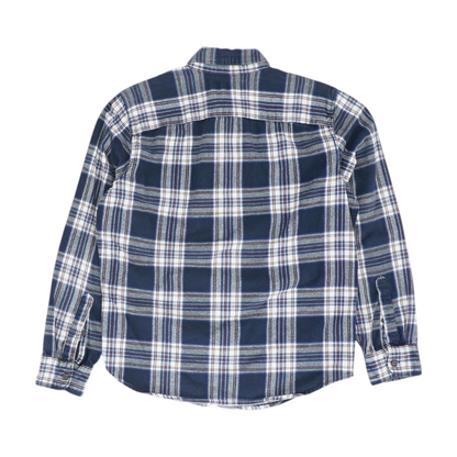 Navy Plaid Flannel Button Down