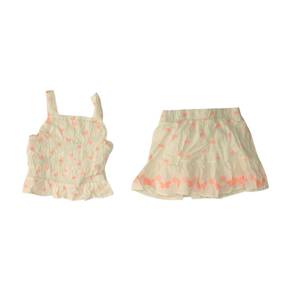 White Print Sleeveless Set