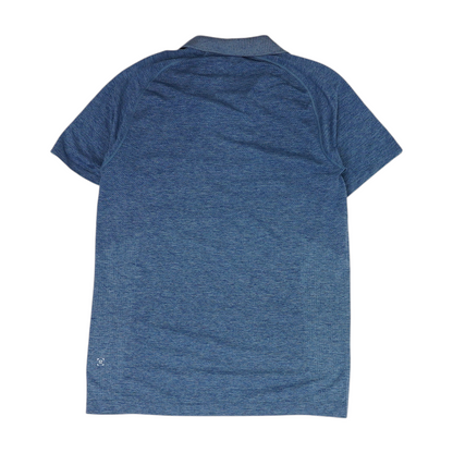 Blue Solid Short Sleeve Polo