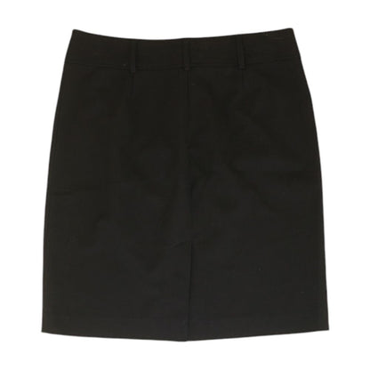 Black Solid Midi Skirt