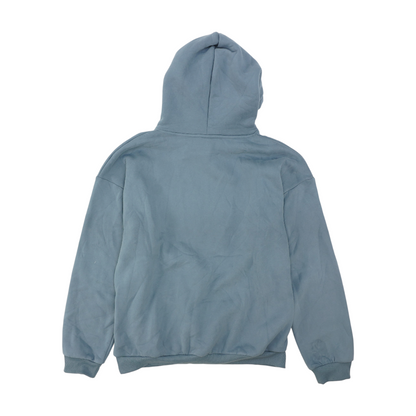 Blue Solid Hoodie Pullover