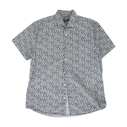 Navy Floral Short Sleeve Button Down