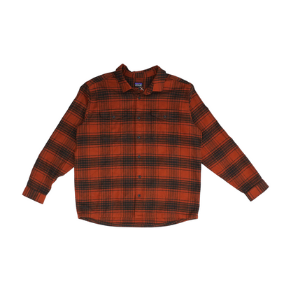 Orange Plaid Flannel Button Down