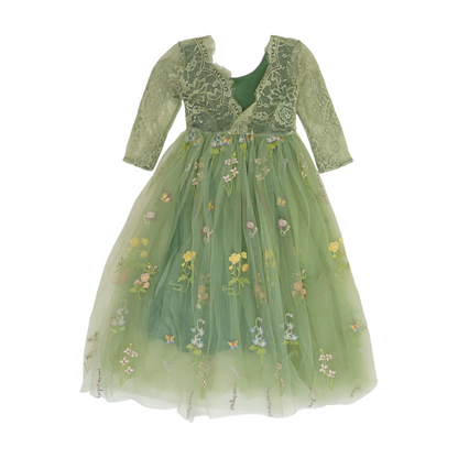 Green Floral Formal Dress