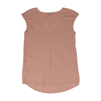 Peach Solid Sleeveless Blouse