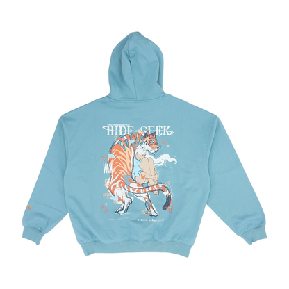 Blue Solid Hoodie Pullover