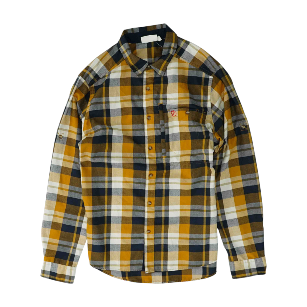 Fjallraven Mustard Plaid Flannel Button Down – Image 1