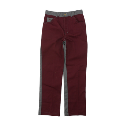 Vintage Burgundy Color Block Regular Jeans