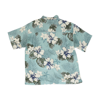 Blue Tropical Short Sleeve Button Down