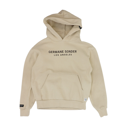 Beige Solid Hoodie Pullover