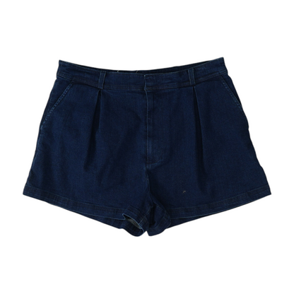 Blue Solid Denim Shorts