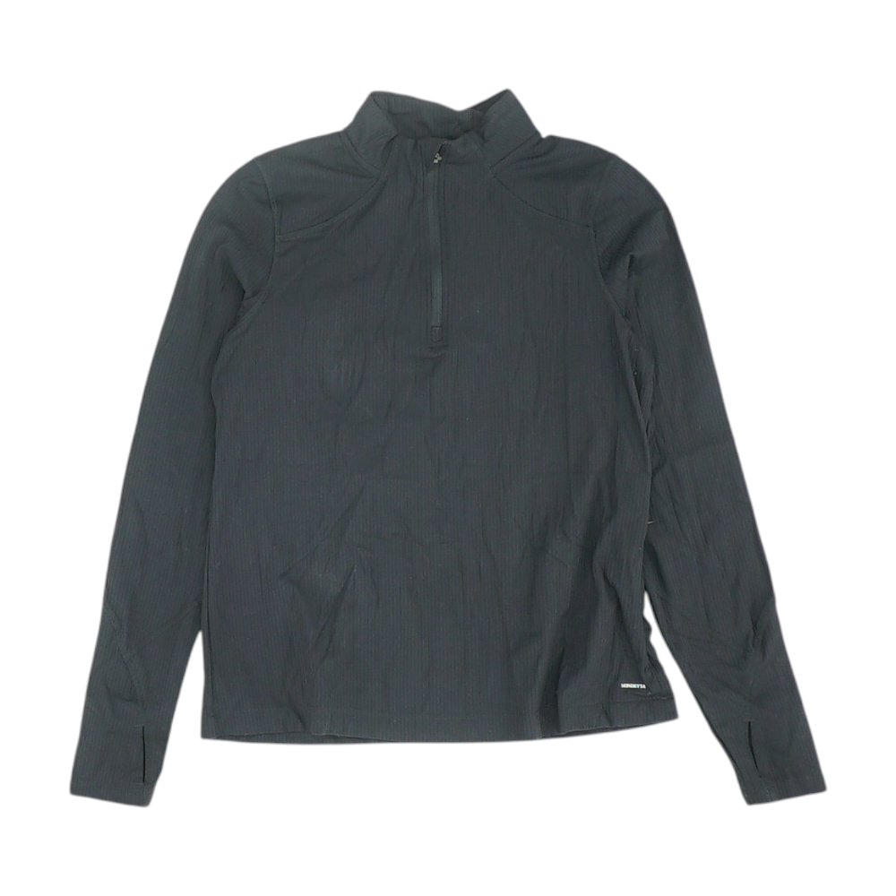 Black Solid 1/4 Zip Pullover