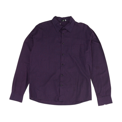 Purple Abstract Long Sleeve Button Down