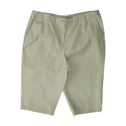 Khaki Solid Chino Capris