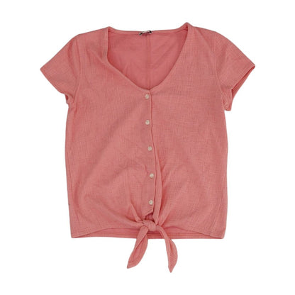 Pink Solid Knit Top