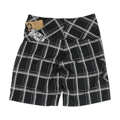 Black Plaid Board Shorts