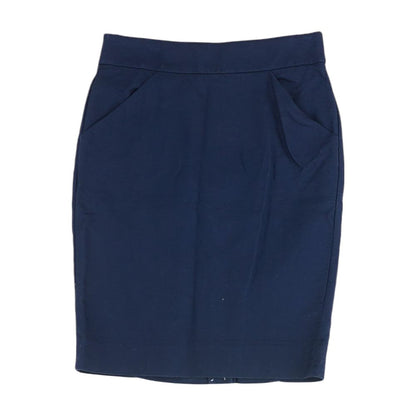Navy Solid Midi Skirt