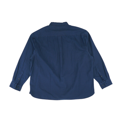 Navy Solid Long Sleeve Button Down