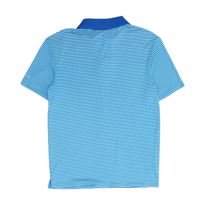Blue Striped Short Sleeve Polo