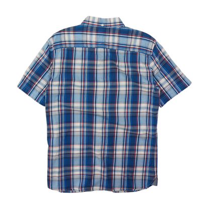 Blue Plaid Short Sleeve Button Down