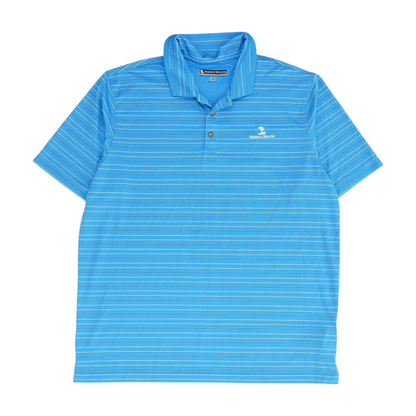 Blue Striped Short Sleeve Polo